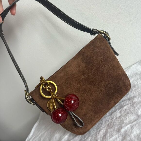NWOT | COACH Brown Suede Y2K Baguette Hobo SoHo Hampton Mini Bag - Picture 2 of 14